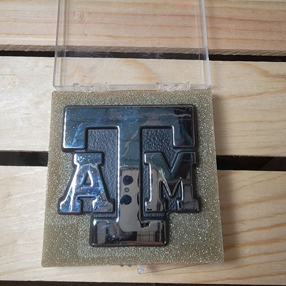 Texas A&M Car Emblem Silver NIB - Picture 1 of 4